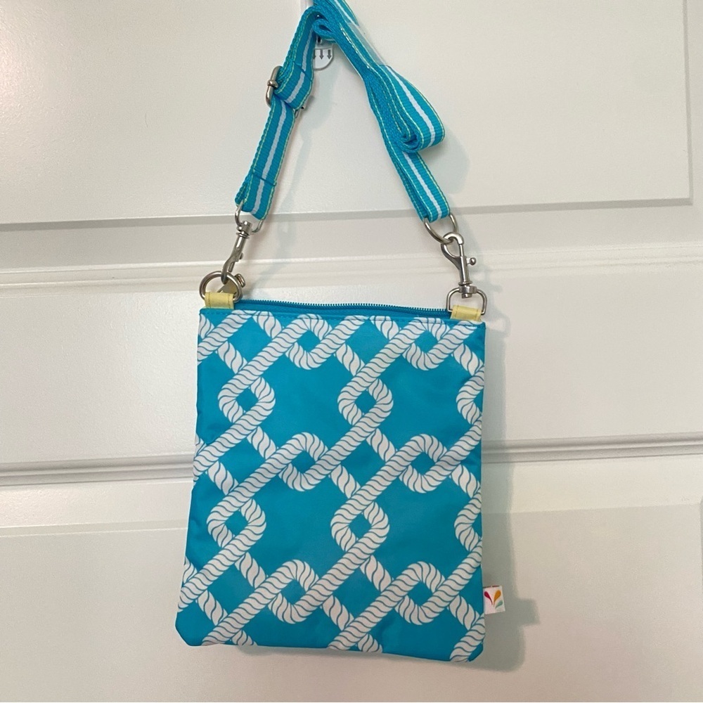 NEW For Color Crossbody Bag Purse Blue White - Picture 3 of 8